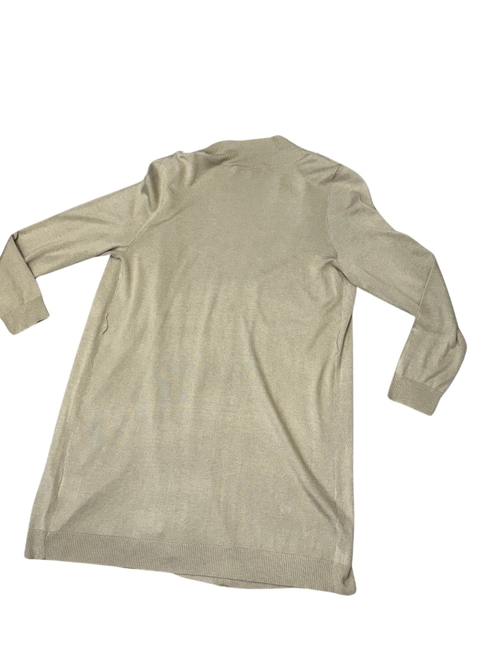 Maison de Papillon Silk Cashmere Open Front Cardigan Beige Pockets Size S - Picture 8 of 11